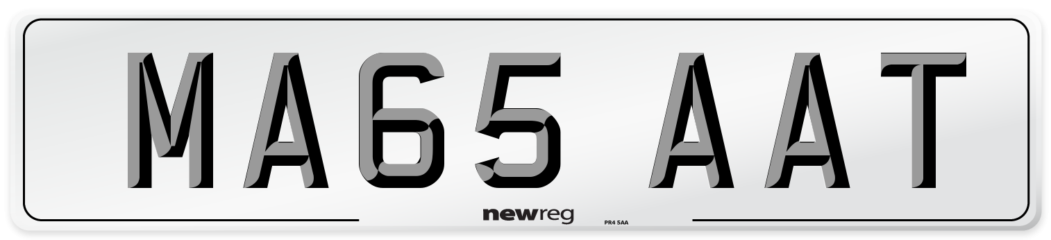 MA65 AAT Number Plate from New Reg